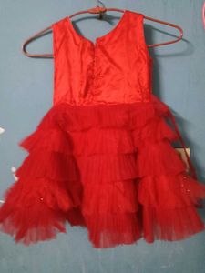 Heavy Frill Frock Party Wear