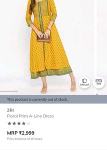 ZRI BRANDED Yellow Printed Kurta