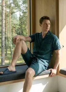 Shein Cuban Collar Checked Shirt &amp; Shorts Lounge