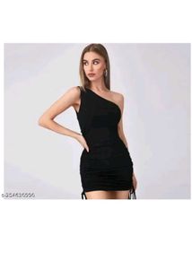 Chic One Shoulder Ruched Bodycon Dress