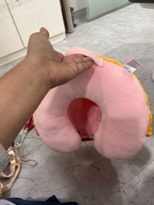 2 in 1 neck pillow pink and yellow