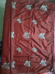 Rust Maroon Saree with Silver Butta Wor