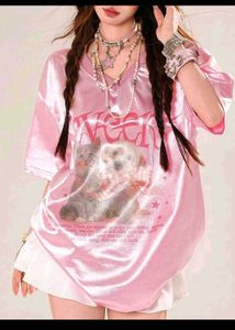 Y2K printed jersey shirt