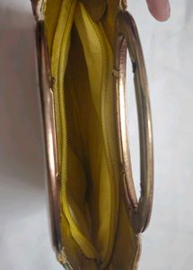 Embroidered Clutch with Golden Handle