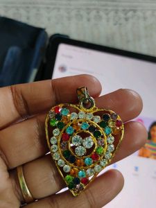 Heart Pendant with Colorful Stones