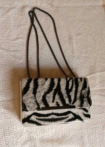 Chic Zebra Print Clutch Bag handbag