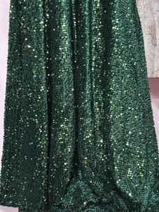bottle green micro velvet gown