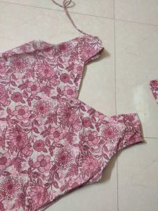 Pretty Pink Floral Kurta set