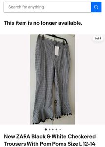 Zara whimsical gingham flared bottom pants