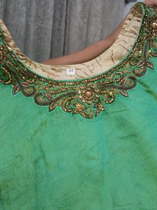 Elegant Green &amp; Beige Kurta Set