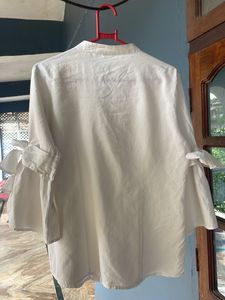 White Shirt with Tie Sleeves