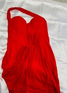 Red Halter Neck Mini Dress