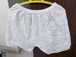 White Lace Beach Shorts