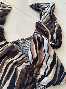 Trendy Animal Print Ruched Cropped Top