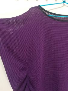 Flowy Purple Mesh Top
