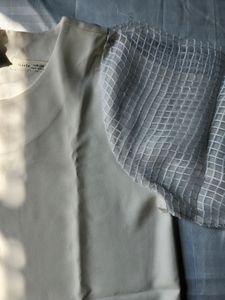 Korean White Puffy Sleeve Top