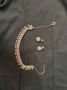 Stunning Diamond Necklace &amp; Earring Set