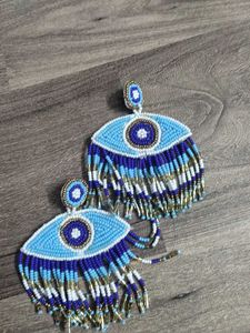 Beaded Evil Eye Earrings