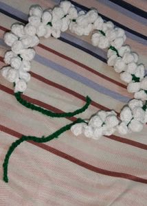 Handmade White Flower Necklace. pair of 1