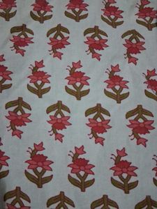 White Kurta with Red Floral Print