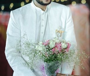 Men's White Ethnic indo western with Kurta Set