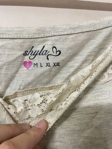 Light Grey Camisole with Lace Detail