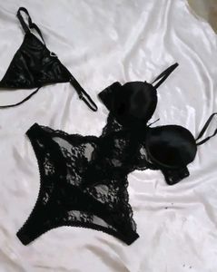 Elegant Black Lace Bodysuit