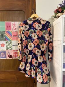 Floral Print Peplum Top
