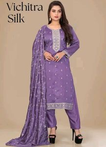 Purple Embroidered Kurta Set
