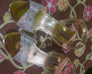 Sparkling Gold Wedge Sandals