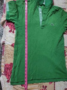 lacoste green tennis polo tshirt size