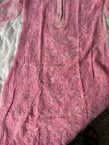 Elegant Pink Chikankari Kurta