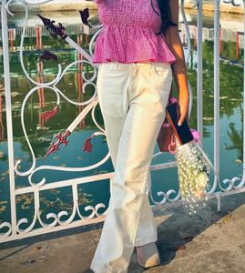 White bootcut jeans