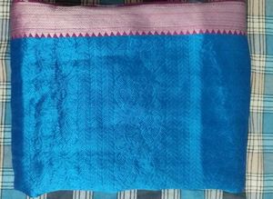 Blue &amp; Pink Silk Saree