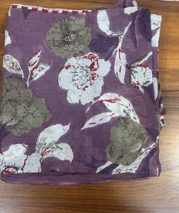Floral Print Scarf - Purple-New