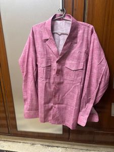 Men's Pink Button-Up Shirt & Pant