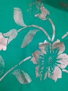 Almost New|Green Shiny Silvery Embossed Dress
