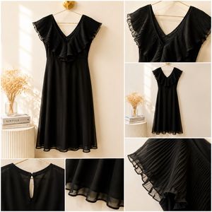 Elegant Black Ruffle Dress