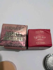 Huda Beauty Blusher &amp; Highlighter Duo + Lip Balm