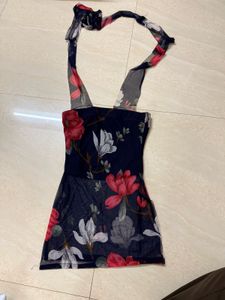 Stylish Floral Print Halter Top