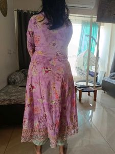Embroidered Purple anarkali dress