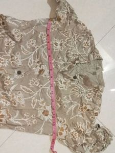 Boho Floral Print Button-Down Kurta