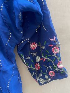 Royal Blue Embroidered Kurta