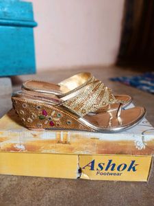 Elegant Gold Embellished Footwear