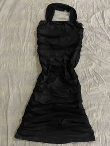 Chic Black Halter Neck Mini Dress