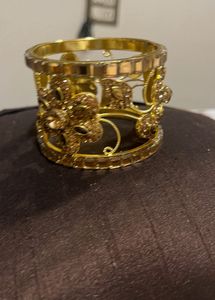 Gold Floral Cuff Bracelet