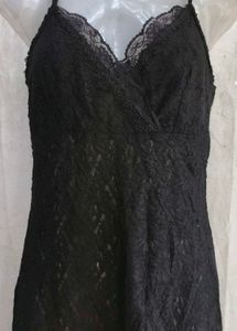 222510. Black Lace Slip Dress