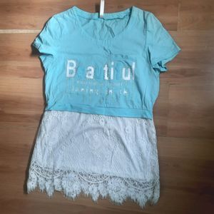 Next to New Baby Blue Lace top