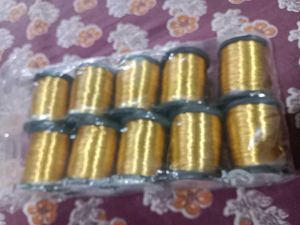 Golden Zari Thread - Pack of 10 Reels