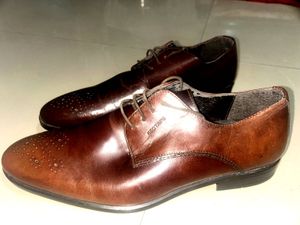 Men's Brown Leather Oxford Shoes